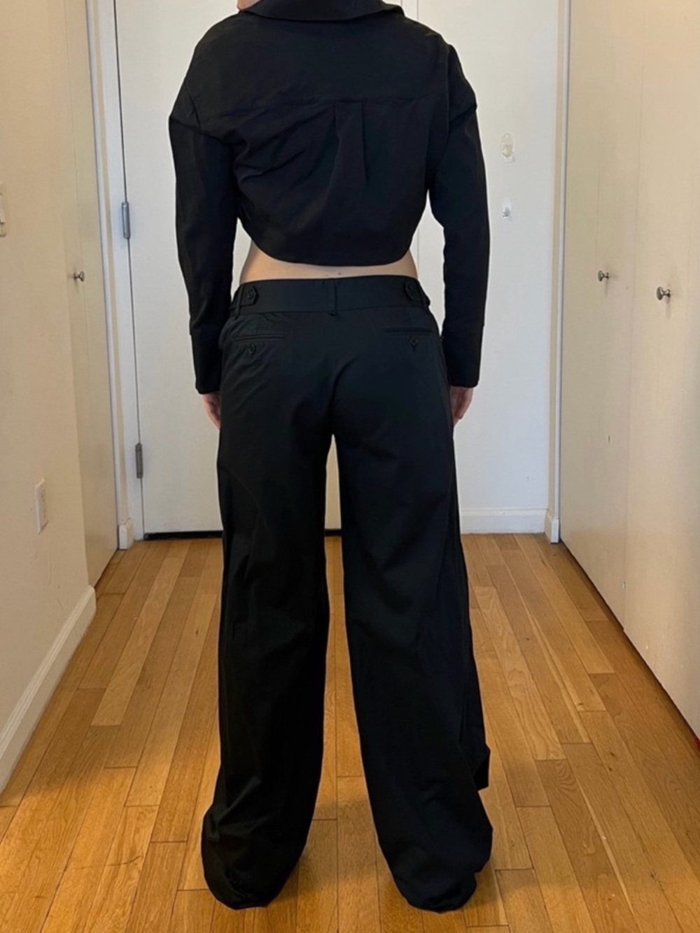 BCBGMaxAzria Wide Leg Black Trousers Career pants 10